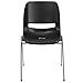 Flash Furniture HERCULES Series 440 lb. Capacity Kid's Black Ergonomic Shell Stack Chair with Chrome Frame and 14