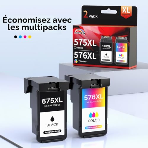 colorfly PG-575XL CL-576XL Ink Cartridges Replacement for Canon 575 and 576 575XL 576XL for Canon PIXMA TR4755i TR4756i TS3750i TS3550i TS3551i TR4750i TR4751i TS3751i TS3752i