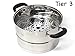 CONCORD 3 Tier Premium Stainless Steel Steamer Set (26 CM)