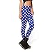 Ensasa Women's Fashion Digital Print Blue Stars Spandex Strenchy Leggings, Blue Large