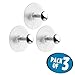 InterDesign Gia Bathroom Shower Plastic Suction Cup Hooks for Loofah, Washcloth, Brush - Pack of 3, Chrome