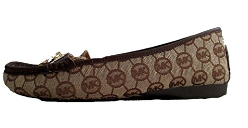 Michael Kors Women s Hamliton Monogram Jacquard Loafer (6.5, BG Eb Mocha)