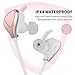 Sweatproof Sports Bluetooth Headphones KindaiYi Best Wireless in Ear Earbuds w/Mic IPX4 Waterproof Cordless Earphones Noise Cancelling Headsets for Gym Workout 10 Hours Play Time (Rose Gold)