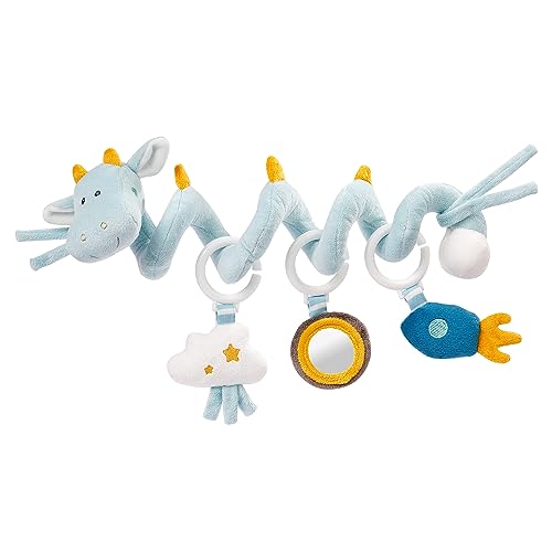 Fehn 065145 Dragon Activity Spiral – Fabric spiral for Gripping and Feeling, Adjustable to Fit for Bed, Pram, Playpen – For Babies and Toddlers from Newborns Upwards – Dimensions: 30 cm long