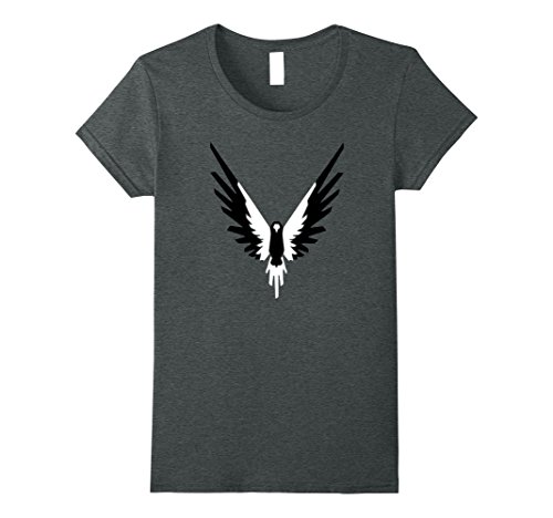 Womens Vibrant Black and White Logo T-Shirt, Be A Maverick T Shirt Large Dark Heather