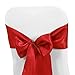 Obstal 10 PCS Burgundy Satin Chair Sashes Bows for Wedding Reception- Universal Chair Cover Back Tie Supplies for Banquet, Party, Hotel Holiday Event Decorations