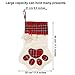 Jetec 2 Pieces 17.7 Inch Christmas Pet Stockings Cat Dog Paw Pattern Buffalo Plaid Fireplace Hanging Stockings for Christmas Fireplace Tree Decoration(Red and Green)