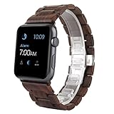 For iWatch Apple Watch Series 2/1 42mm Bracelet,Sunfei Natural Wood Wrist Watch Strap (Brown)