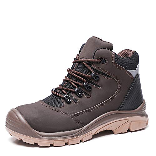 DRKA Men's Steel Toe Work Boots Water Resistant Safety Shoes(18950-brn-40) - Thumbnail 2