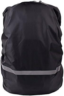Ehior Waterproof Backpack Rain Cover with Reflective Strip for School Bag , Laptop Bag and Duffel Bag Black 30 - 40L