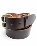 Mens Heavy Duty Dark Chocolate Brown Leather Belt 1 1/2