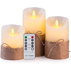 Led kaarsen met timer, vlamloze kaarsen, batterij aangedreven ivoor pijler kaarsen echte wax flikkerende bewegende lont…