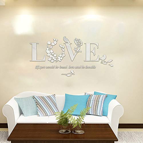 Iusun Wall Sticker D Leaf LOVE Wallpaper Removable DIY Mural Paper Decoration for Room Home Nursery Bedroom Office Supplies Decal - Ship From USA (White) - Thumbnail 7