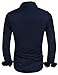 HOTOUCH Mens Business Casual Cotton Formal Dress Shirts Navy Blue, Medium, Long Sleeve