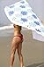 Bonita Beach Collection Round 'Roundie' Beach Towel Thick Terry Cotton with Fringe Tassels - Various Designs & Colors (The Maui (Blue Pineapple))