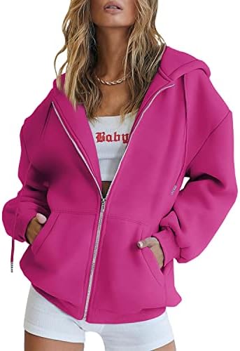 EFAN Women Zip Up Hoodies Oversized Sweatshirt Jacket 2024 Fall