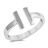 CHOOSE YOUR COLOR Sterling Silver Open Bar Ring