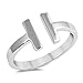 Open Bar Gap Ring New .925 Sterling Silver Band Size 8 (RNG15405-8)