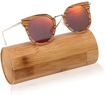 CREAST Handmade Wood Polarized Sunglasses, Women Wayfarer Shades, Unique Eyewear