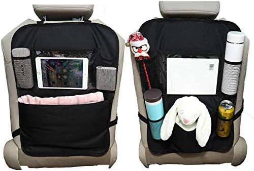Car Backseat Organizer For Kids With Touch Screen Tablet Holder Kick Mat Seat Back Protectors With Multi Pocket Storage Bag Holder Travel Accessories For Kids (A+B)