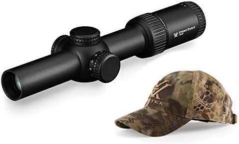 IKONOPS Camo Baseball Hat bundled with 1 Vortex Optics Strike Eagle 1-8x24 Riflescope with illuminated AR-DBC2 Reticle (MOA) for tactical shooting – 30 mm tube