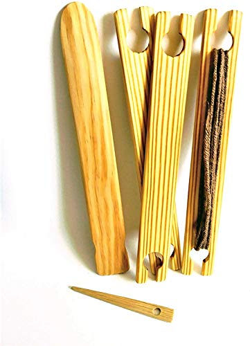 5 Piece 8 inch Weaving Shuttles, pick up stick Free needle 100% Natural wood