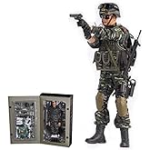 MoJyetli 1/6 Soldier Action Figure Model, Realistic Army Military Police Soldier Model Set with Accessories Collection Toys