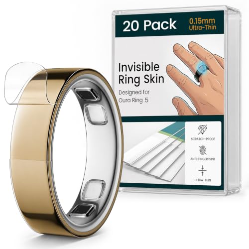 20 Pack Cover for Oura Ring 5, Ultra-Thin 0.15mm Clear Skin Protector at Amazon