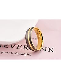 King Will anillo de boda de carburo de tungsteno de 7 mm con línea plana de oro rosa en el centro, corte liso, cepillado y pulido, calce cómodo