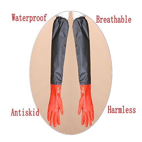 Long Waterproof PVC Gloves with Cotton lining Fishing Resistant Garden