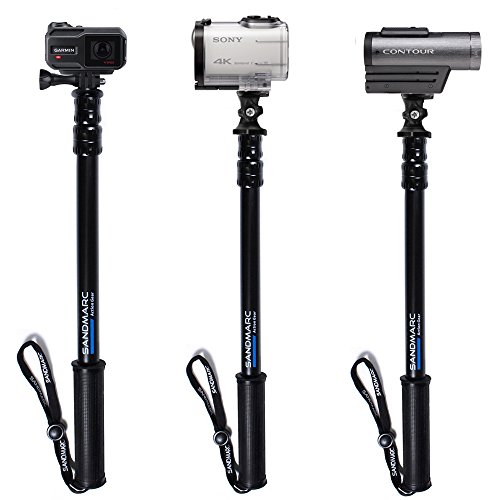 SANDMARC-Pole-Action-Edition-17-40-Extension-Pole-Selfie-Stick-for-Sony-Action-Cam-Contour-GoPro-Ricoh-Theta-Drift-Cam-Ion-and-14-Cameras-