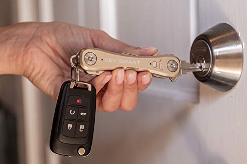 KeySmart Pro - Compact Key Holder w LED Light & Tile Smart Technology, Track Your Lost Keys & Phone w Bluetooth (up to 10 Keys, Gold) - Thumbnail 3