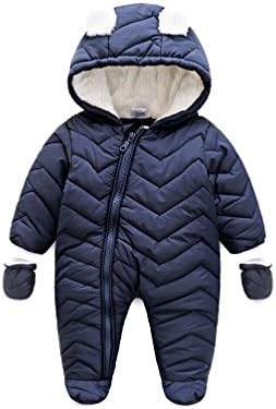 Winter California Weatherproof Hooded Baby Snow Suit Winter Bunting Pram (3-6 Months, Ink Blue)