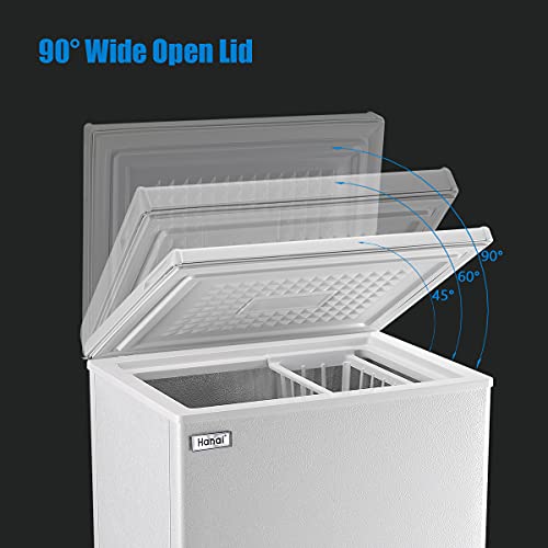 WANAI Chest Freezer 3.5 Cubic Feet Mini Small Deep Freezers with Adjustable Thermostat Top Open
