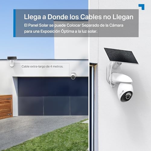 C660 Kit - Cámara Vigilancia WiFi Exterior 360º, Panel Solar, 4K 8MP