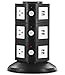 Aduro Surge Protector Power Tower Family Multi Charging Station - 9 Outlets and 6 USB Ports, Smart Charge Technology for iPhone, iPad, Galaxy Nexus (Black)