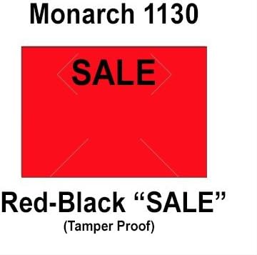 200,000 Monarch 1130 compatible "Sale" Fluorescent Red General Purpose Labels to fit the Monarch 1130 Price Guns. Full Case + includes 8 ink rollers.
