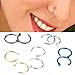 Chen10pcs Hot Colorful Stainless Steel Nose Open Hoop Ring Earring Body Piercing Studs Jewelry Set