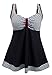 Women's One Piece Sailor Striped Bathing Suit Plus Size Cover up Swimdress
