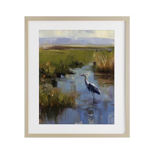 Stupell Industries 'Bird Among The Reeds', Framed Print Under Glass, Brown, 13…