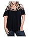 CutyKids Womens Shirts Plus Size Off Shoulder Lace Tops Blouse Short Sleeve Tees