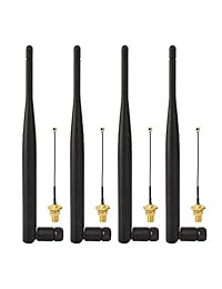 6dBi 2.4GHz 5GHz Antena Dual Band WiFi RP-SMA Antena U.fl IPEX IPX Cable para Wireless Routers Mini PCIe Cards Network Extension Bulkhead Pigtail PCI WiFi WAN Repeater, Paquete de 4