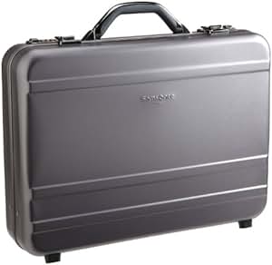 grey leather briefcase