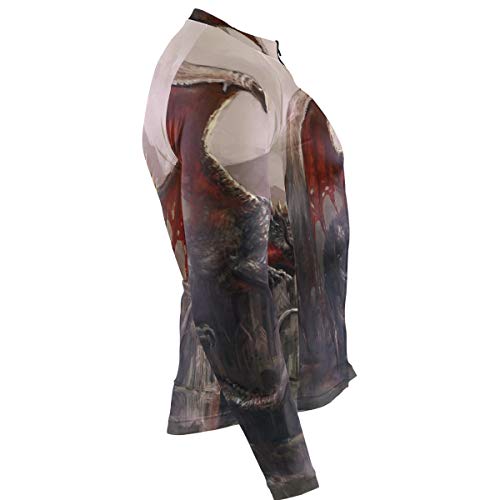 SLHFPX Lazy Dragon Sleeping Mens Cycling Jersey Jacket Long Sleeve Mountain Riding Skinsuits Outfit - Thumbnail 4