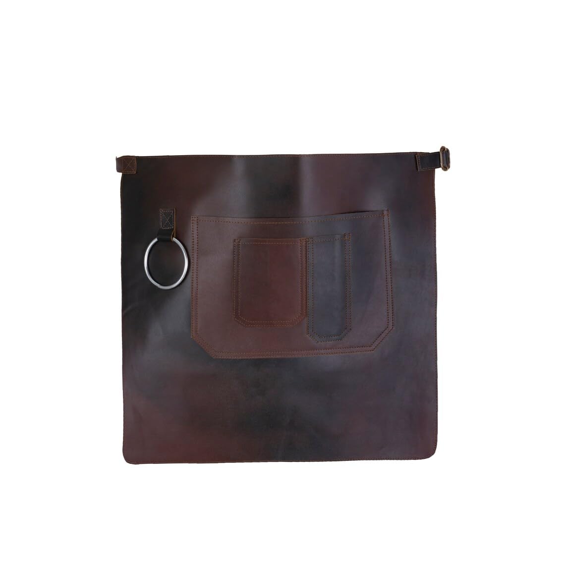 Dark Brown Full Grain Leather Half Butcher -Cook-BBQ Apron -Cooking - Wood work - Cheff - BBq Grill Gift - DIY - Grill Apron