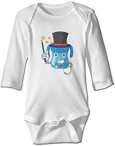QIZI Soft,Comfortable,Breathable,100% Cotton Baby Boys & Girls Bodysuit Magician Baby Training Cup Jumpsuit Onesies Long Sleeve