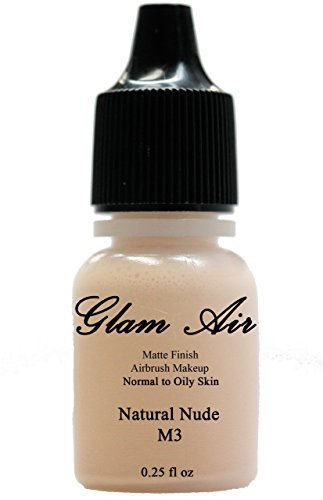 GLAM AIR INC. Airbrush M3 Natural Nude Matte Foundation Water-Based Makeup 0.25Oz (Ideal For Normal To Oily Skin) by GLAM AIR INC.
