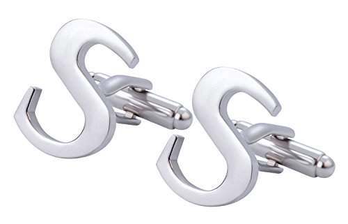 Salutto Men's Alphabet Cufflinks 1 Pair with Gift Box