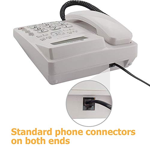 image for Uvital 15 Feet Telephone Landline Extension Cord Cable Line Wire with 