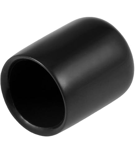 Prescott Plastics 1 3/4 Inch (44.45 mm)Round Black Vinyl End Cap, Flexible Pipe Post Rubber Cover (Pack of 50